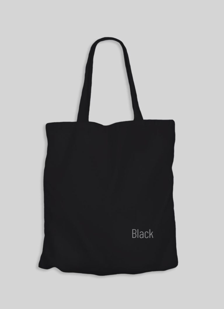 5oz black cotton totebag