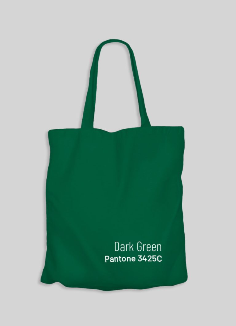 5oz dark green cotton totebag (P.3425C)